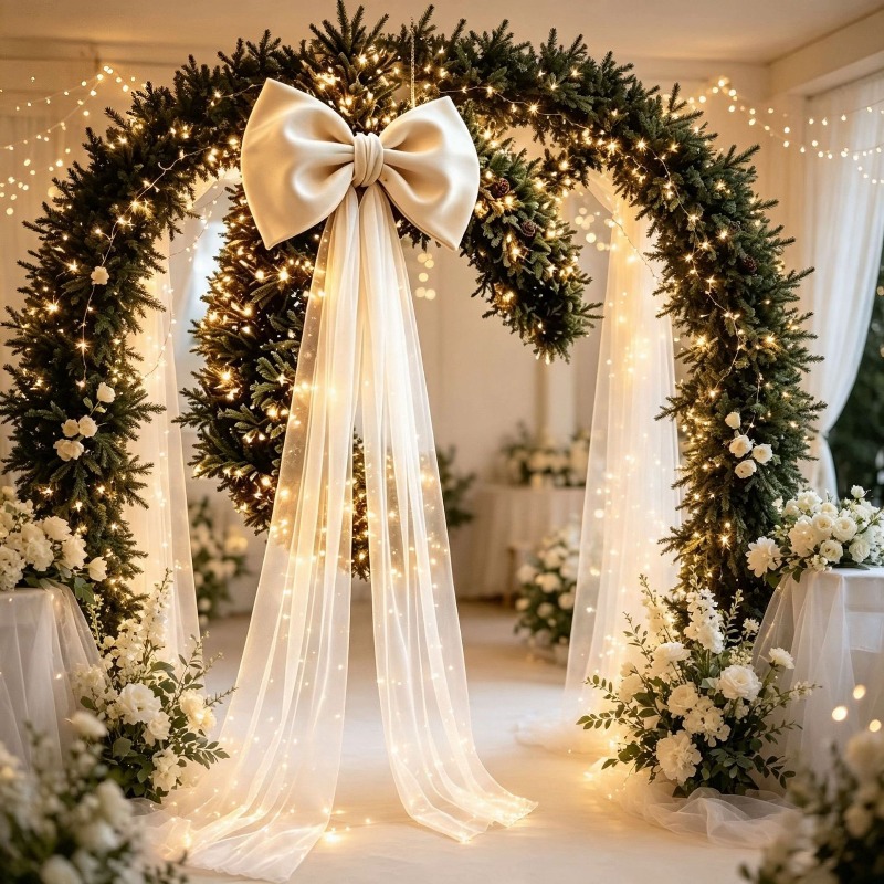 Yarn Home Decor - Large Wedding Velvet Bows with 2m