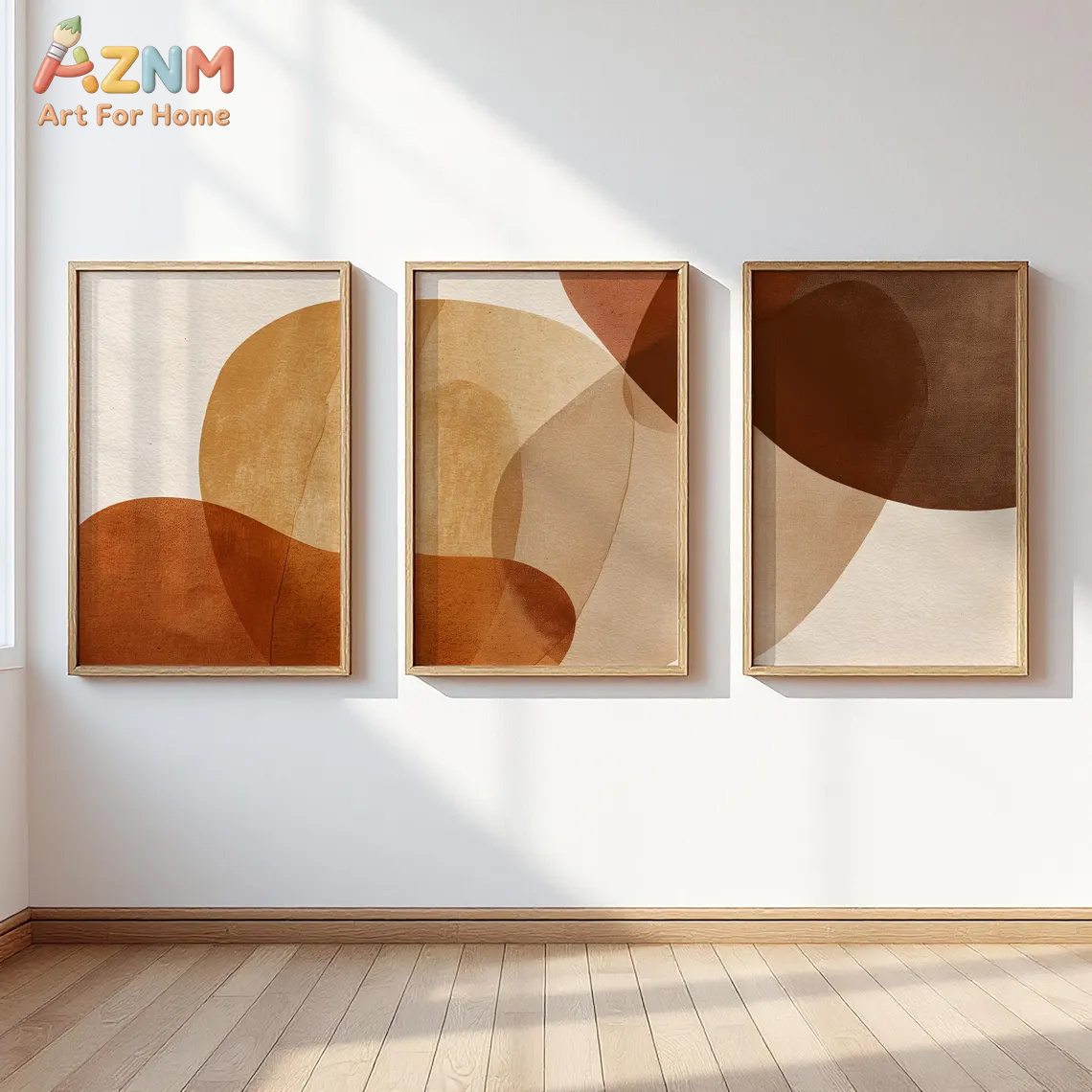 Watercolor Poster Print - AZNM Boho Abstract Terracotta Geometric Shape