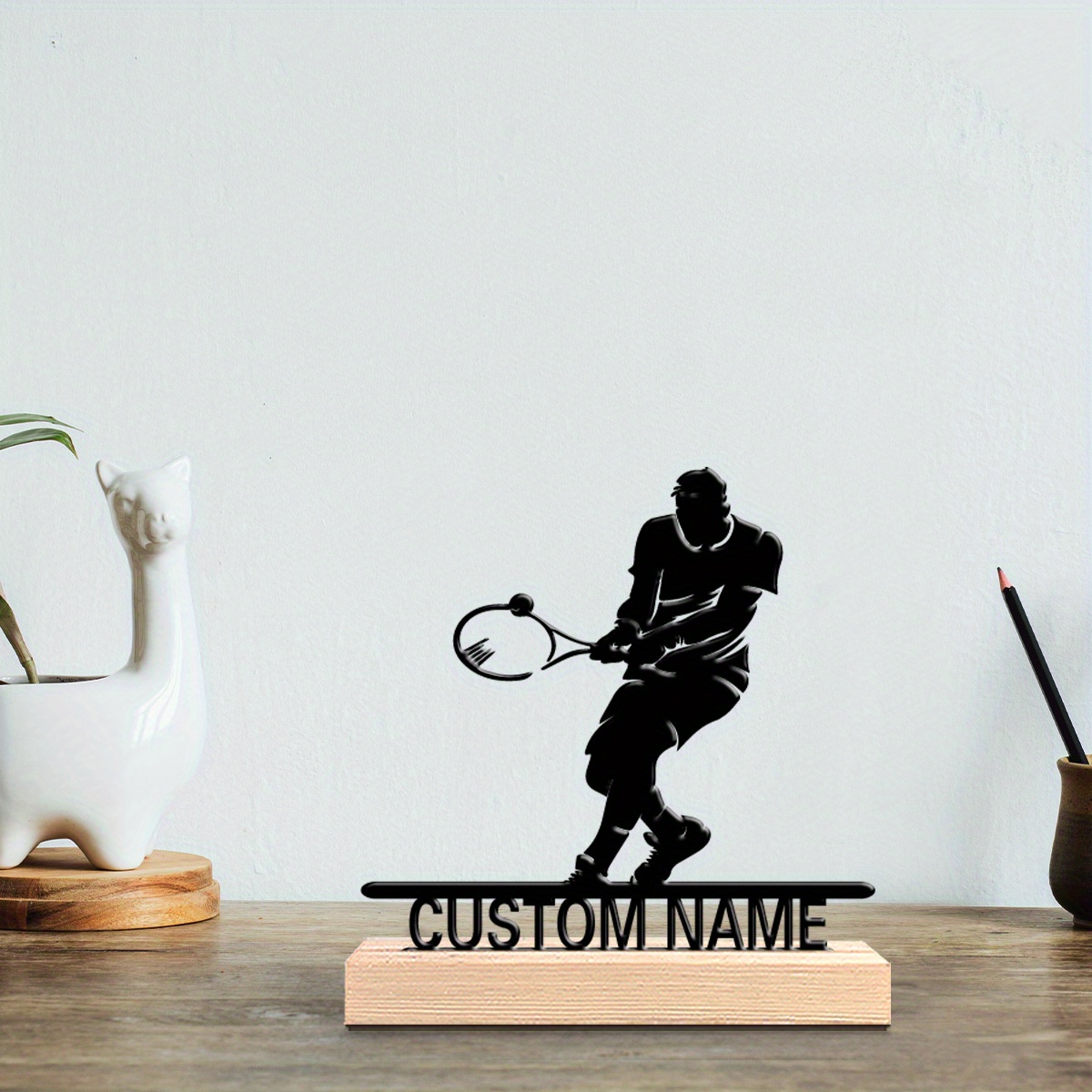 Home Decor Retailers - Personalized Tennis Player Metal Statue With
