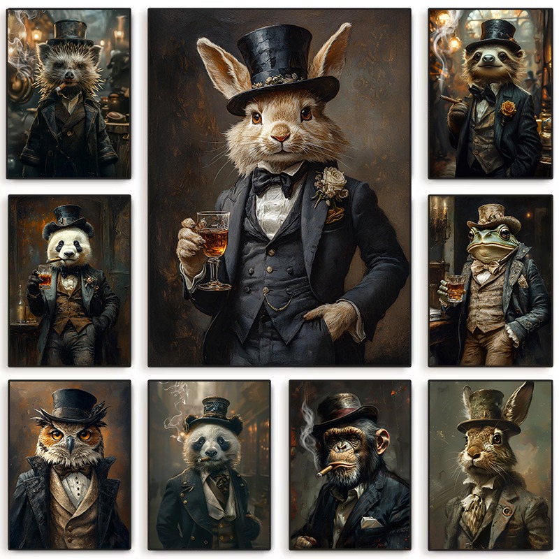 Victory Home Decor - Renaissance Animal Portraits Canvas Print Gentleman