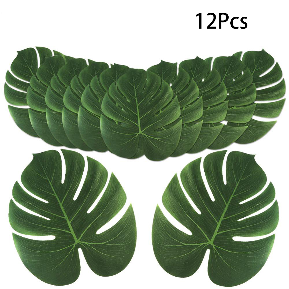 12pcs Tropical Palm Leaves Art - Artificial Hanging Plants 评论和价格