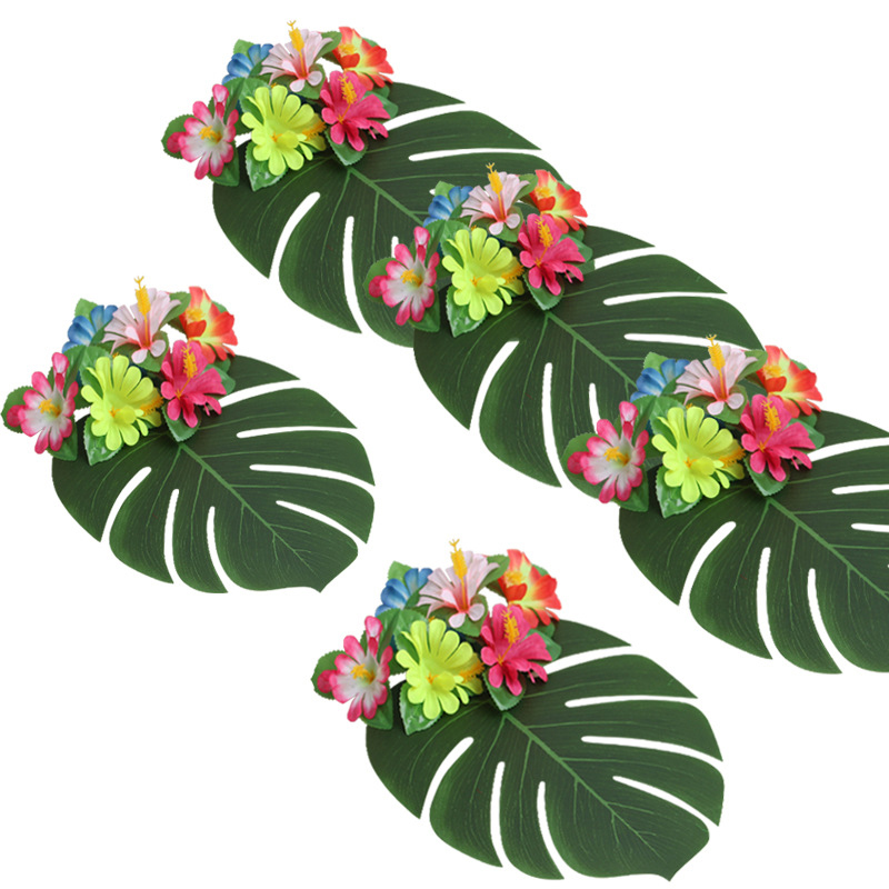 12pcs Tropical Palm Leaves Art - Artificial Hanging Plants 评论和价格