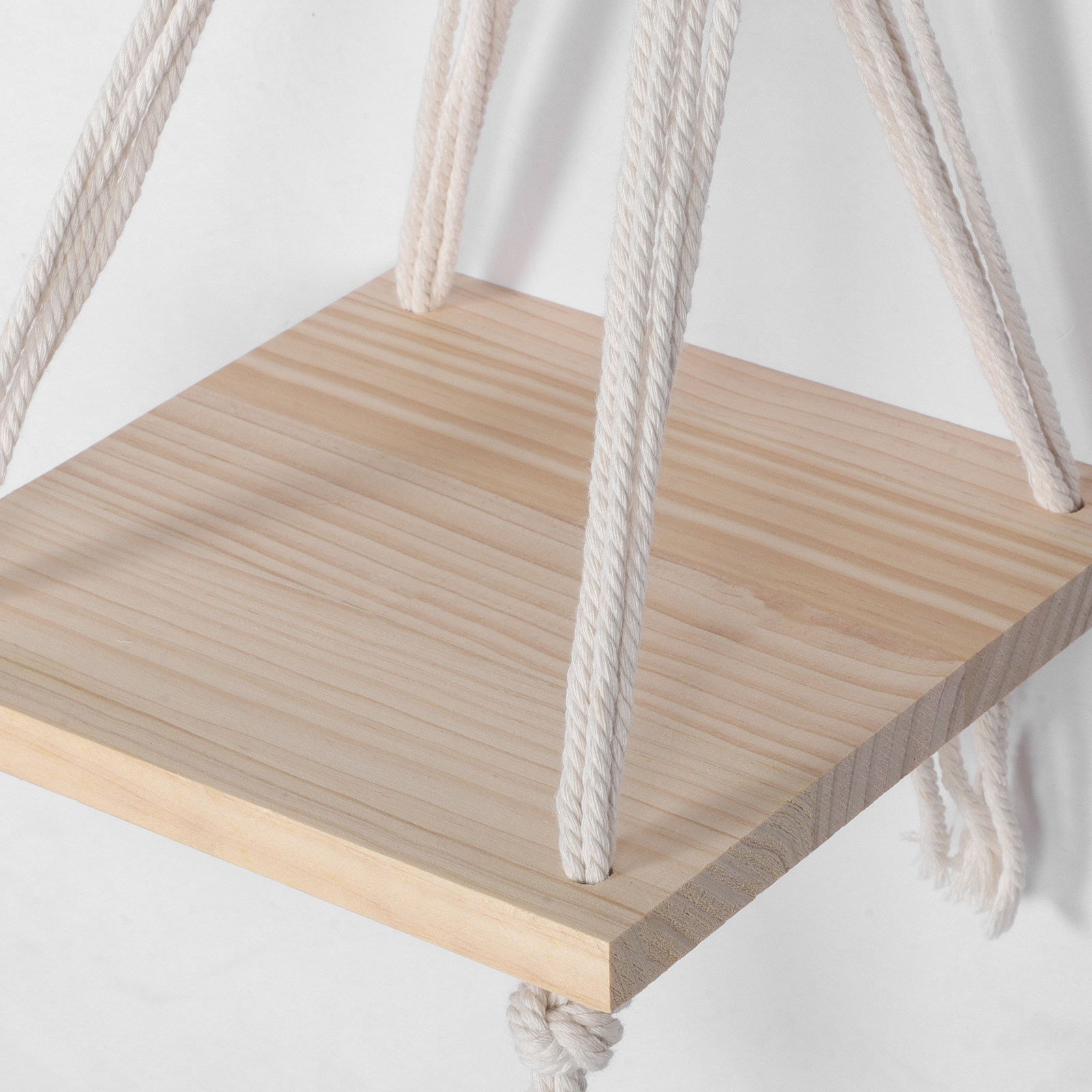 Macrame Wall Hanging Shelf Squ - Floating Shelves 评论和价格