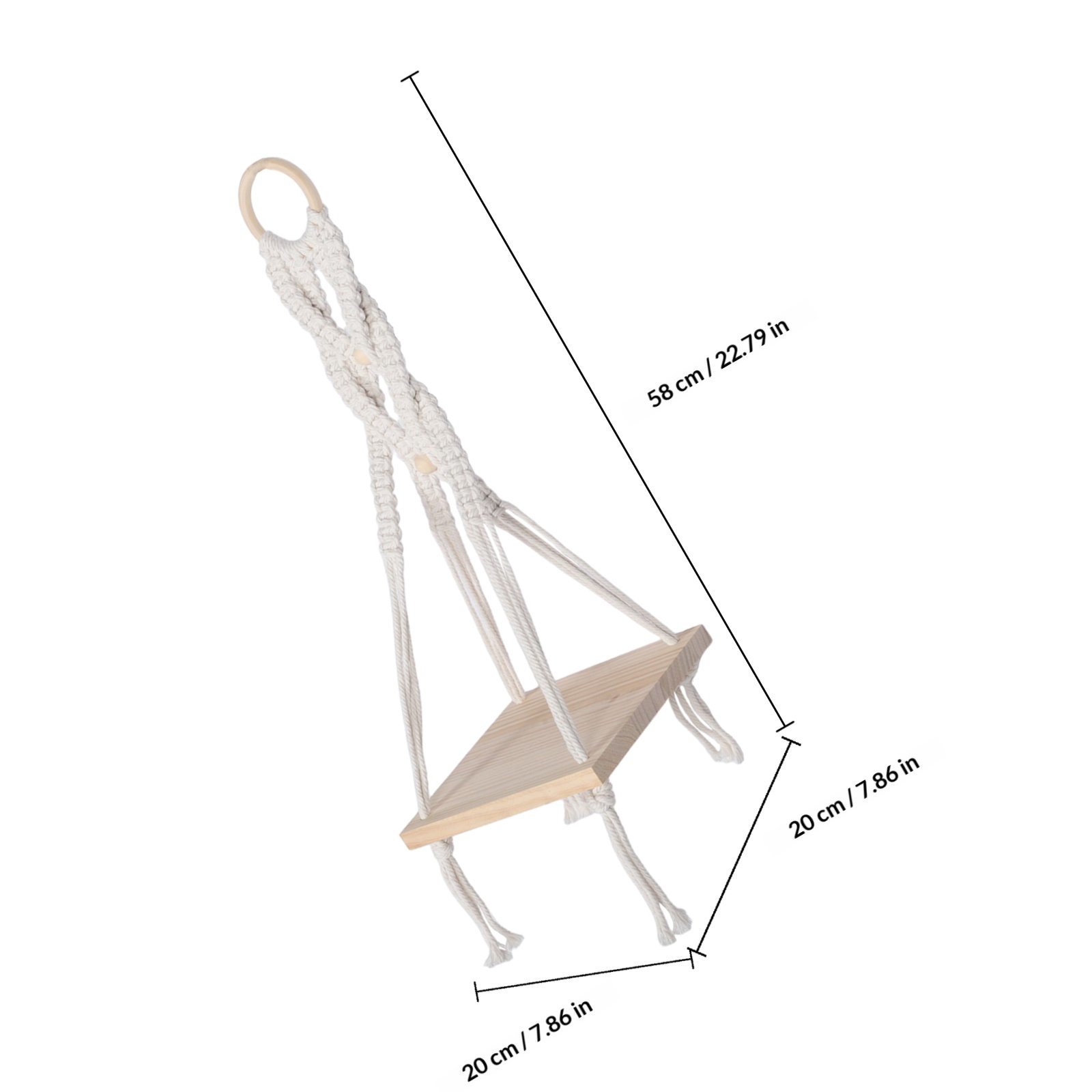 Macrame Wall Hanging Shelf Squ - Floating Shelves 评论和价格