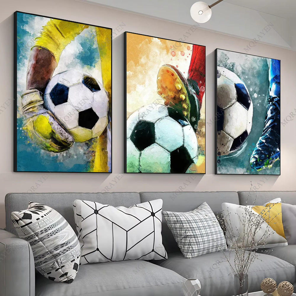 Watercolor Football Posters Pr - Watercolor Poster Print 评论和价格
