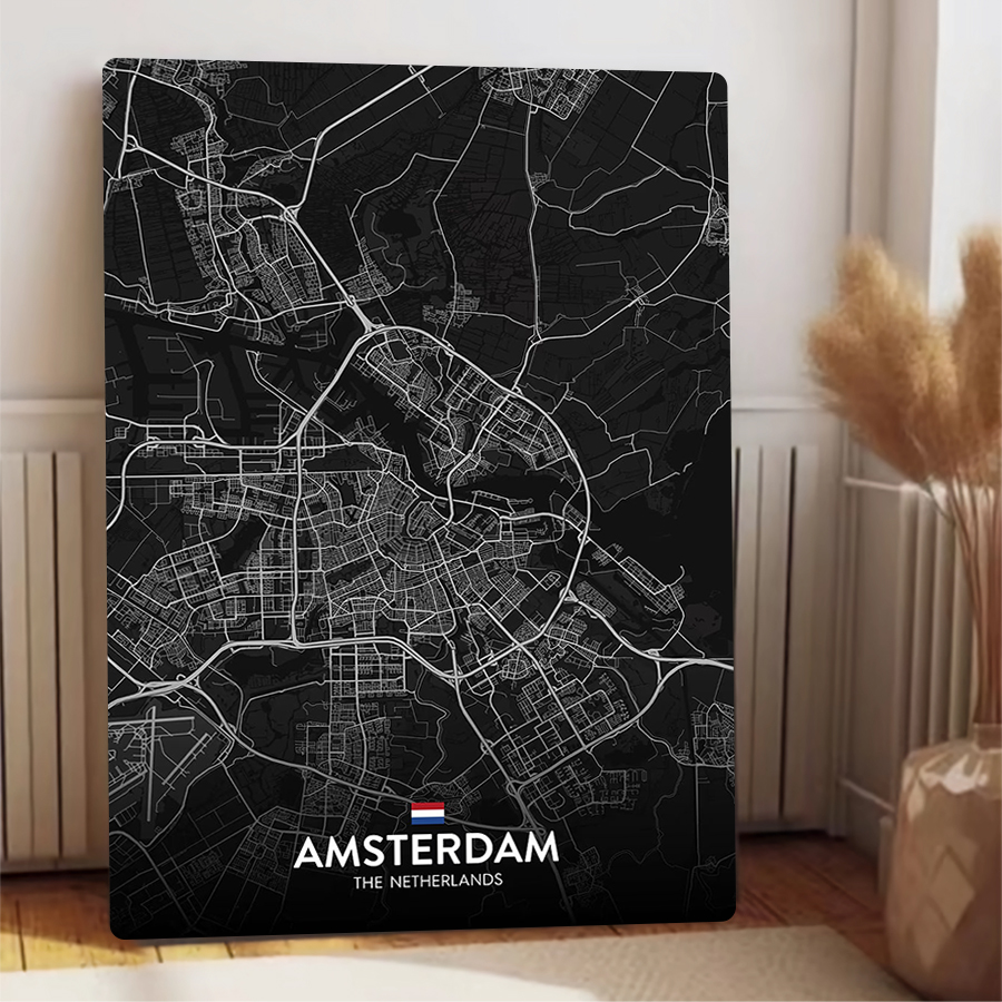 Custom Amsterdam City Map Meta - Home Decor Netherlands 评论和价格