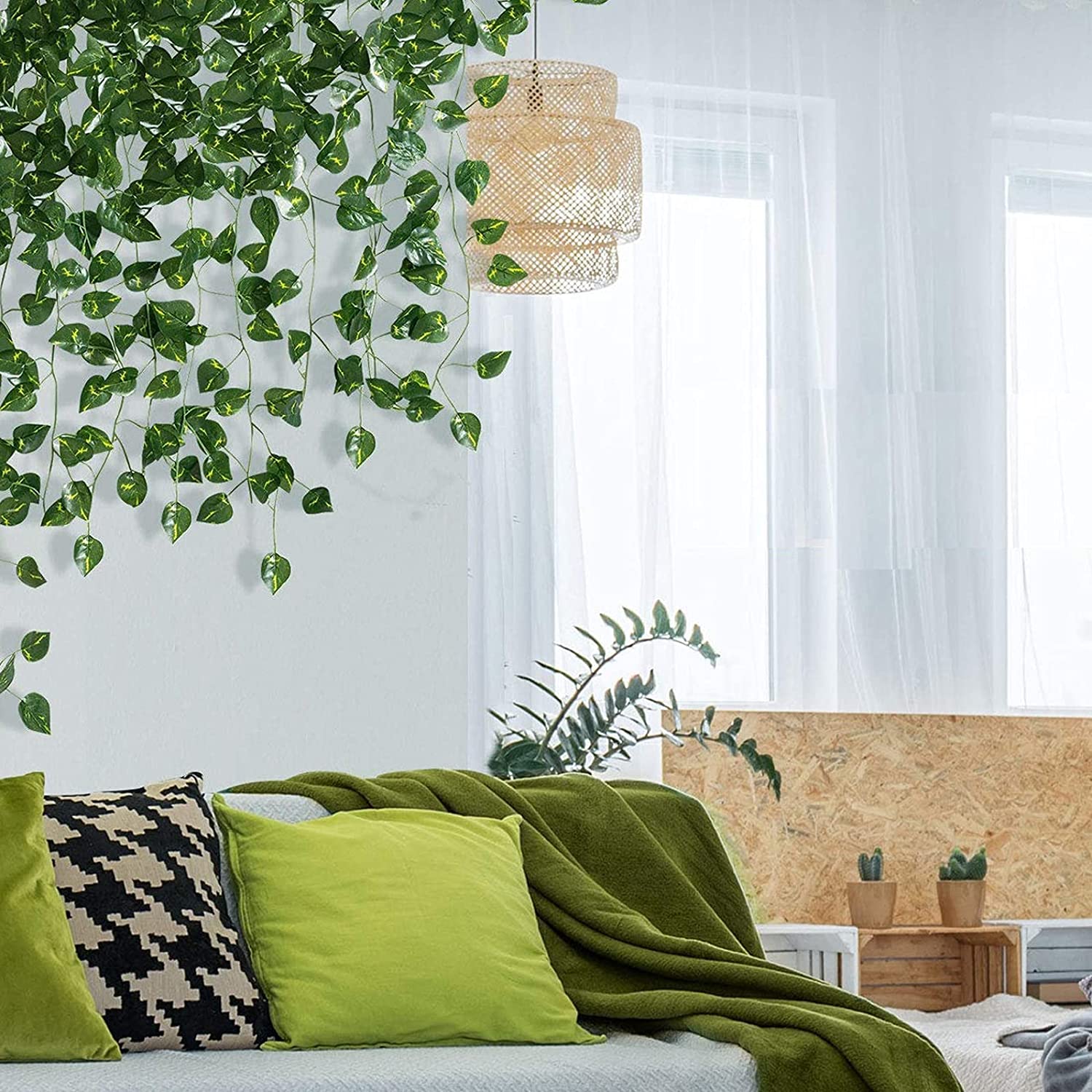 1/3/6/12pcs Artificial Ivy Lea - Home Decor Garland 评论和价格