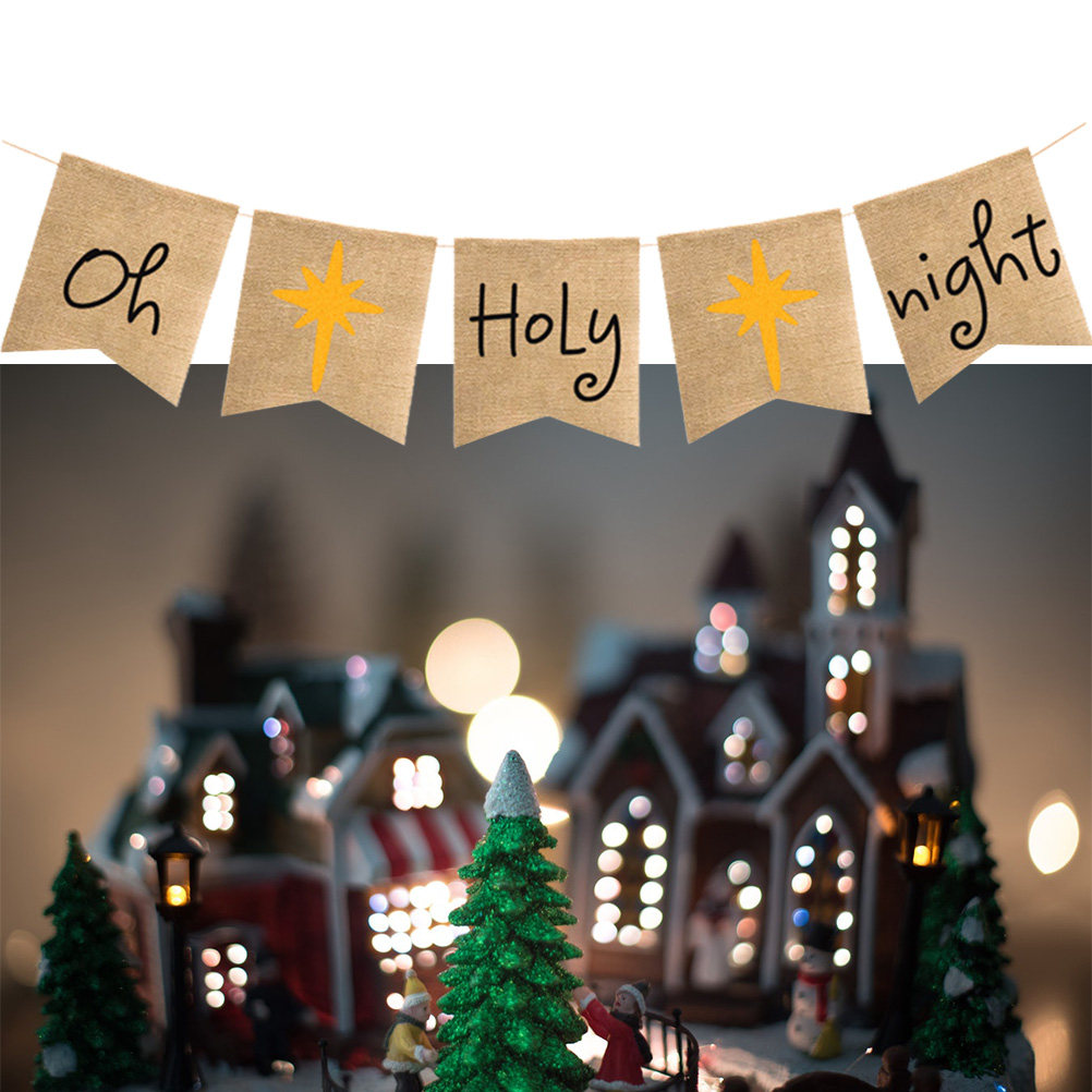 Oh-Holy-Night Banner Flax Rust - Home Decor Garland 评论和价格