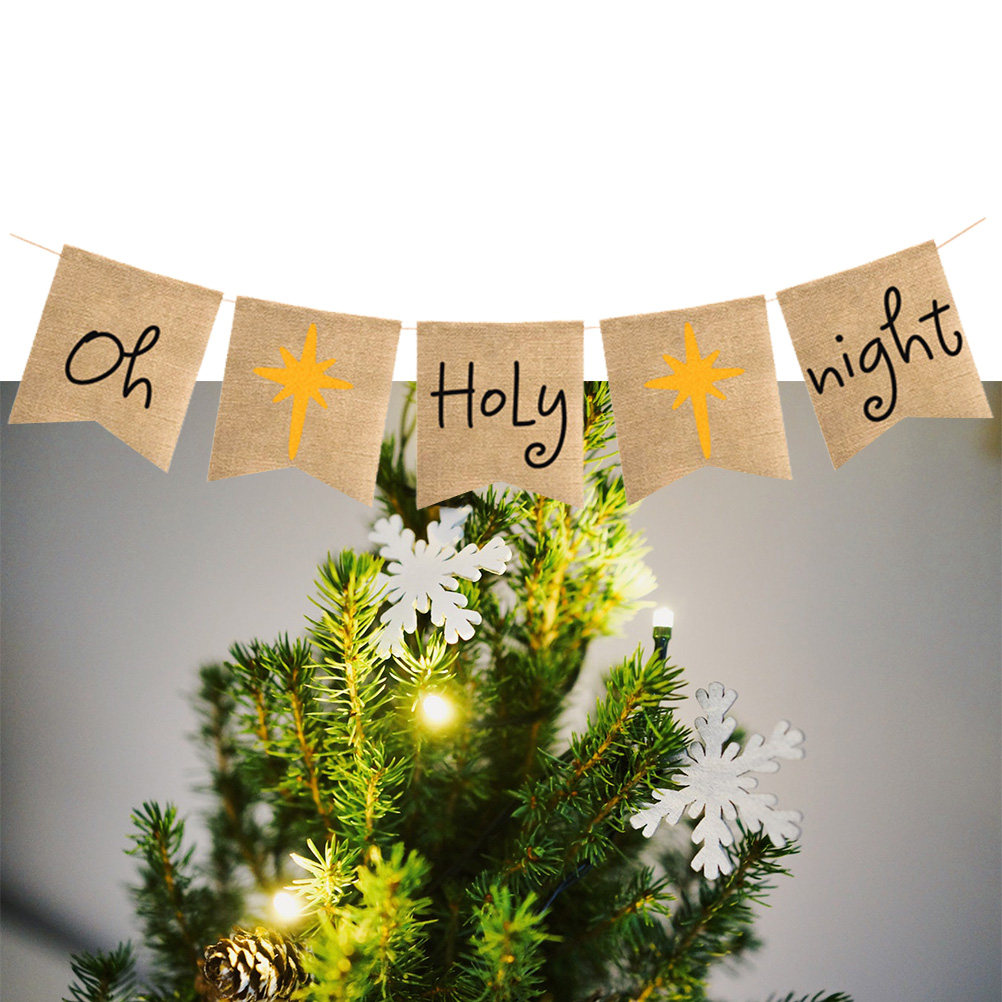 Oh-Holy-Night Banner Flax Rust - Home Decor Garland 评论和价格