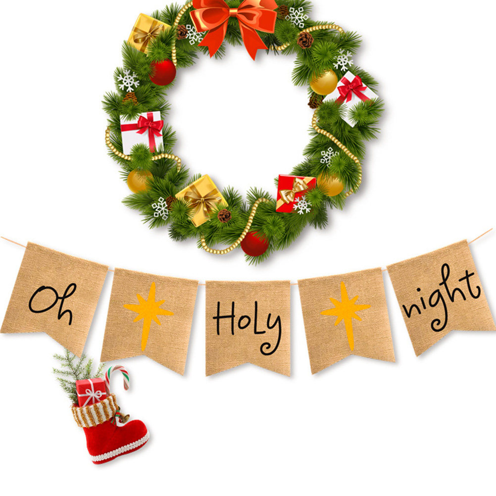 Oh-Holy-Night Banner Flax Rust - Home Decor Garland 评论和价格