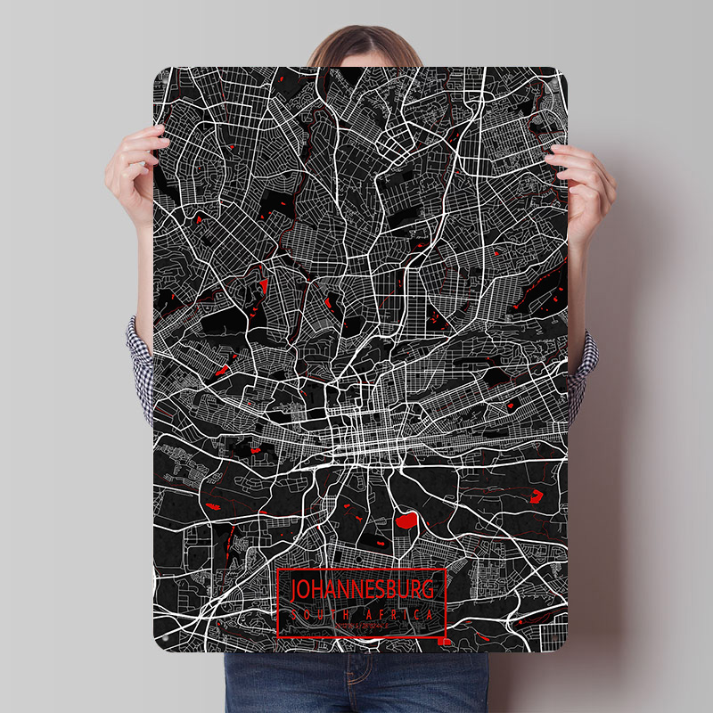 Johannesburg City Map South Af - Home Decor Johannesburg 评论和价格