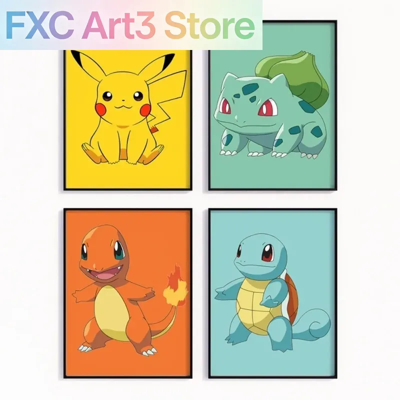 Frameless Cartoon Anime Poster - Watercolor Poster Print 评论和价格