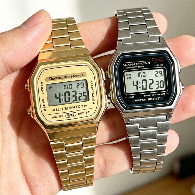 F91W Band Watch Waterproof Ret - Vintage Alarm Clock 评论和价格