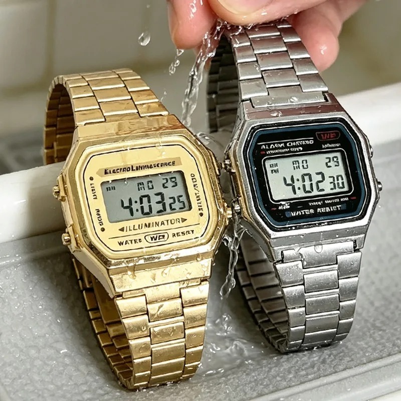 F91W Band Watch Waterproof Ret - Vintage Alarm Clock 评论和价格