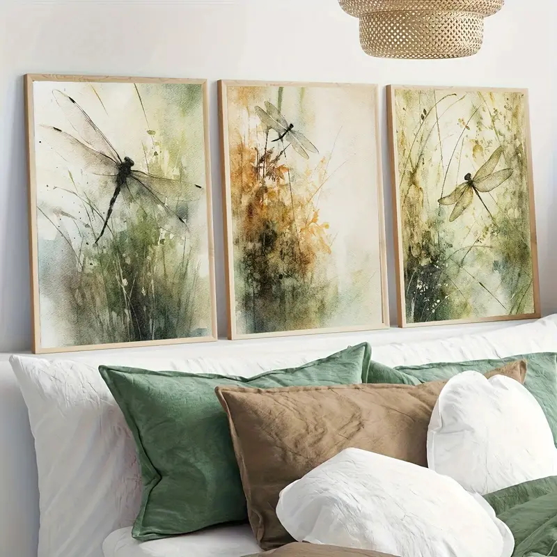 3Pcs/Set Nordic Dragonfly Wate - Watercolor Poster Print 评论和价格