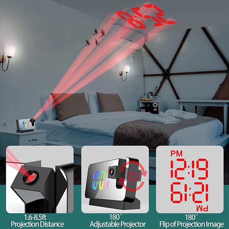 Projection Alarm Clock Desk Cl - Vintage Alarm Clock 评论和价格