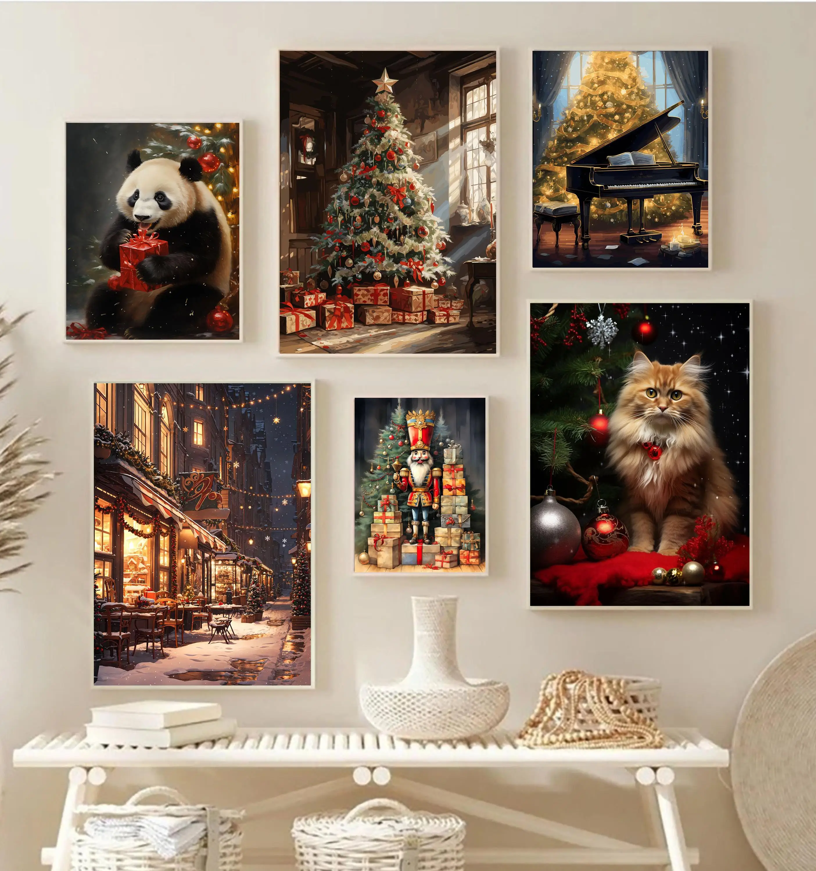 Classic Traditional Christmas  - Watercolor Poster Print 评论和价格