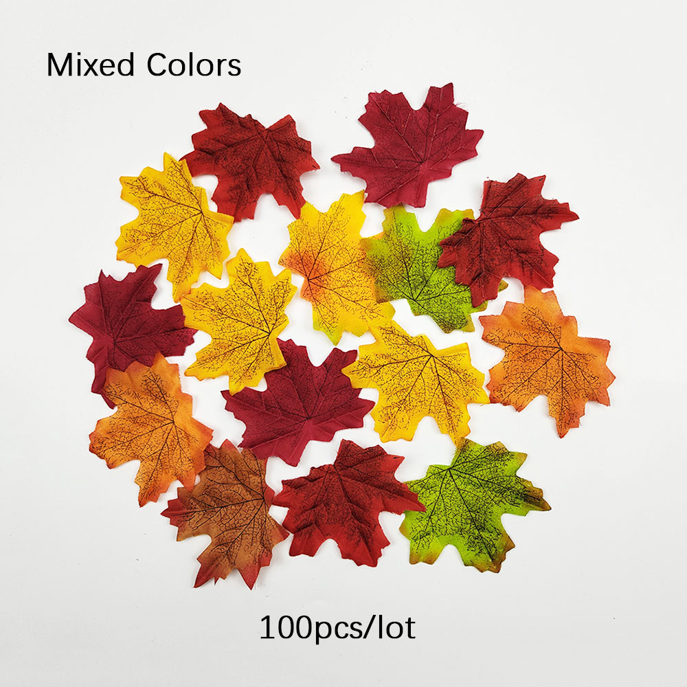 50 100Pcs Artificial Maple Lea - Artificial Hanging Plants 评论和价格