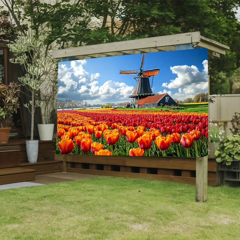 Windmill Tulip Field Netherlan - Home Decor Netherlands 评论和价格