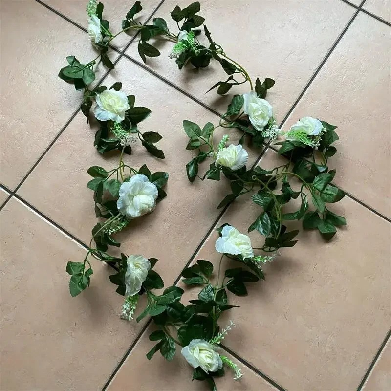1Pcs 2.2M Artificial White Flo - Artificial Hanging Plants 评论和价格