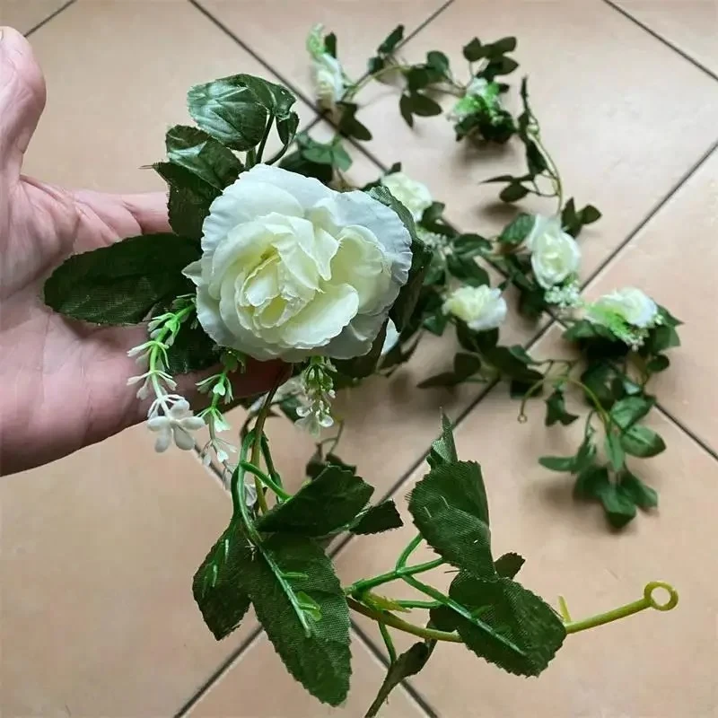 1Pcs 2.2M Artificial White Flo - Artificial Hanging Plants 评论和价格