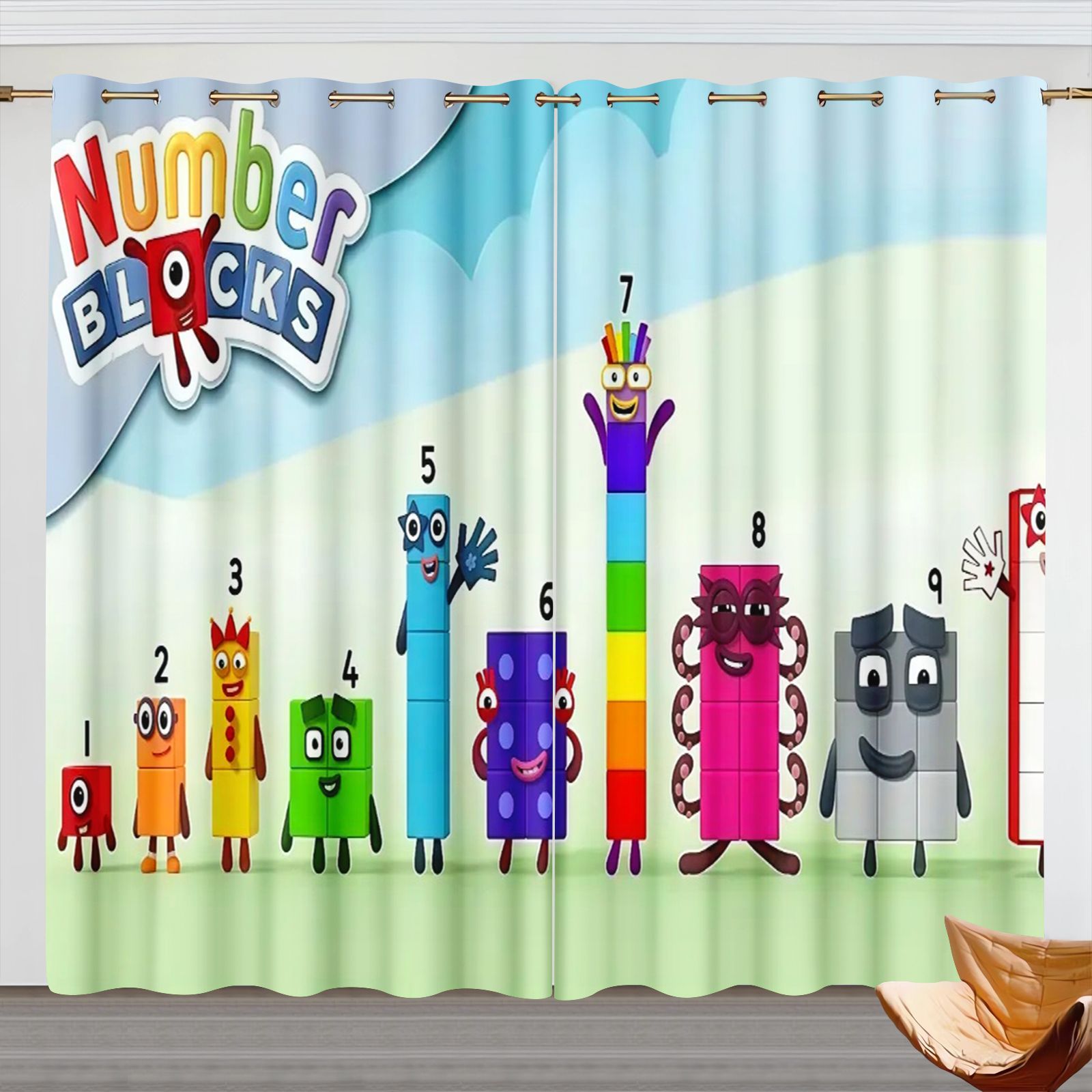 Numberblocks Cartoon Curtains, - Blackout Curtains 评论和价格