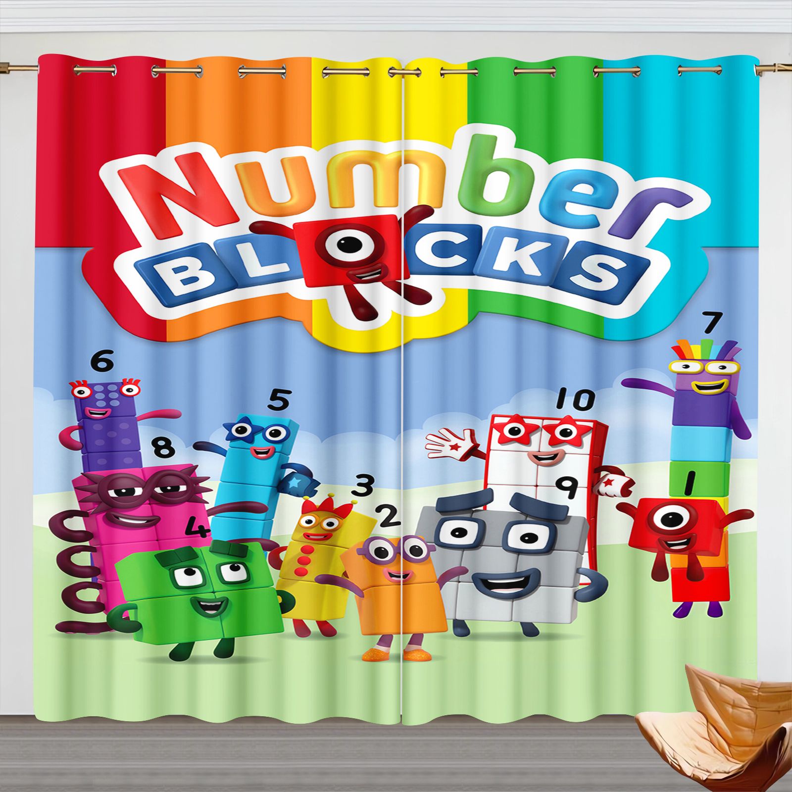 Numberblocks Cartoon Curtains, - Blackout Curtains 评论和价格