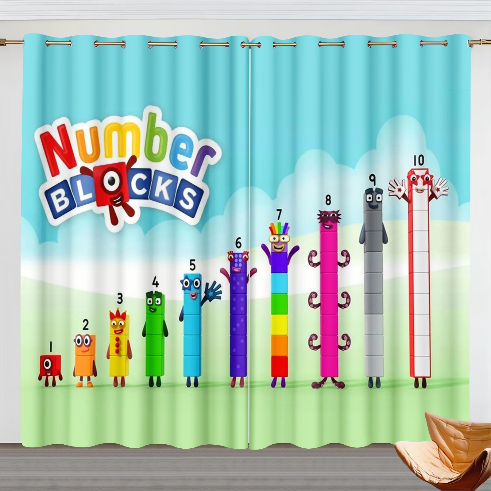 Numberblocks Cartoon Curtains, - Blackout Curtains 评论和价格