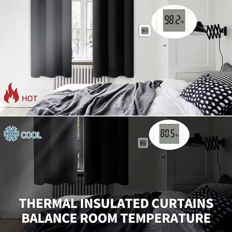 1pc Modern Solid Color Full Sh - Blackout Curtains 评论和价格