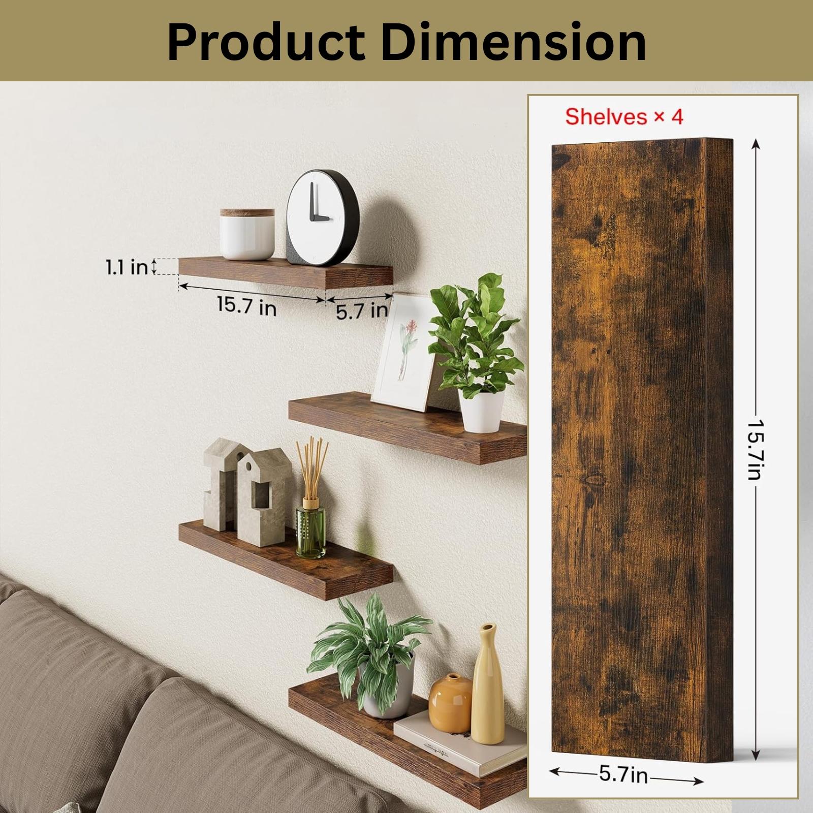 4Pcs Floating Shelves Wall Mou - Floating Shelves 评论和价格