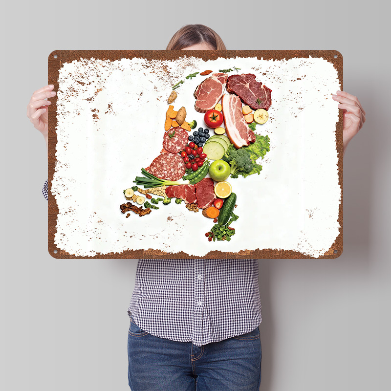 Food Map of Netherlands Made F - Home Decor Netherlands 评论和价格