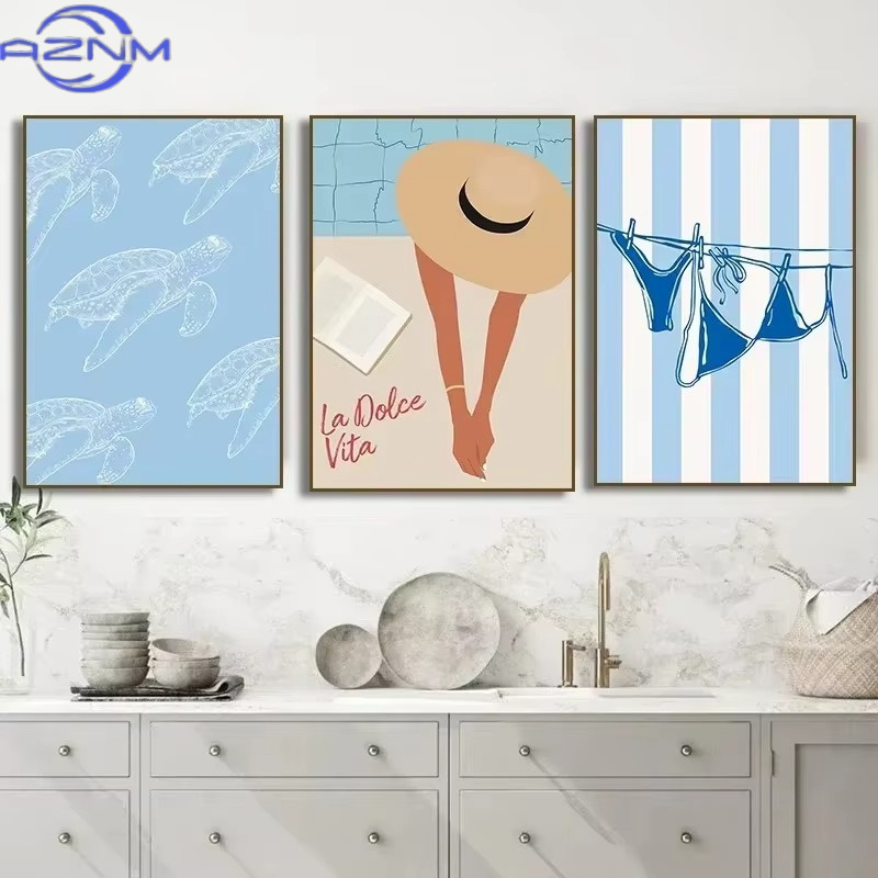 Seashells Meet Me At The Beach - Watercolor Poster Print 评论和价格