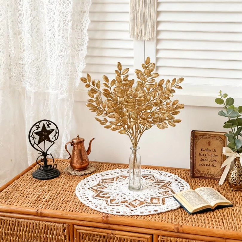 10Pcs Artificial Plants Golden - Home Decor Garland 评论和价格