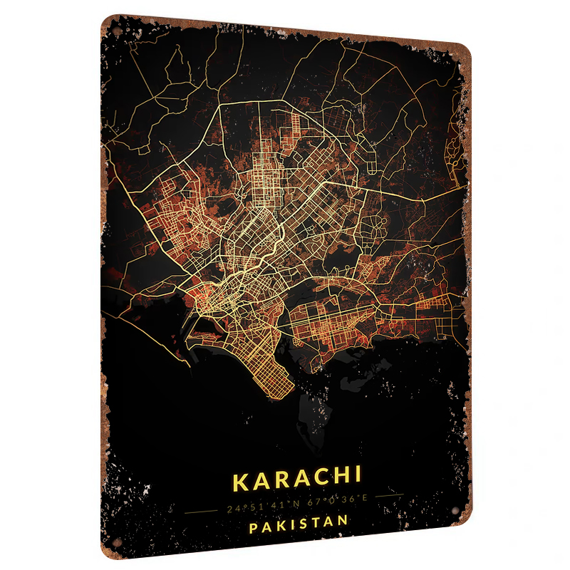 Karachi Pakistan City Map Meta - Home Decor Karachi 评论和价格