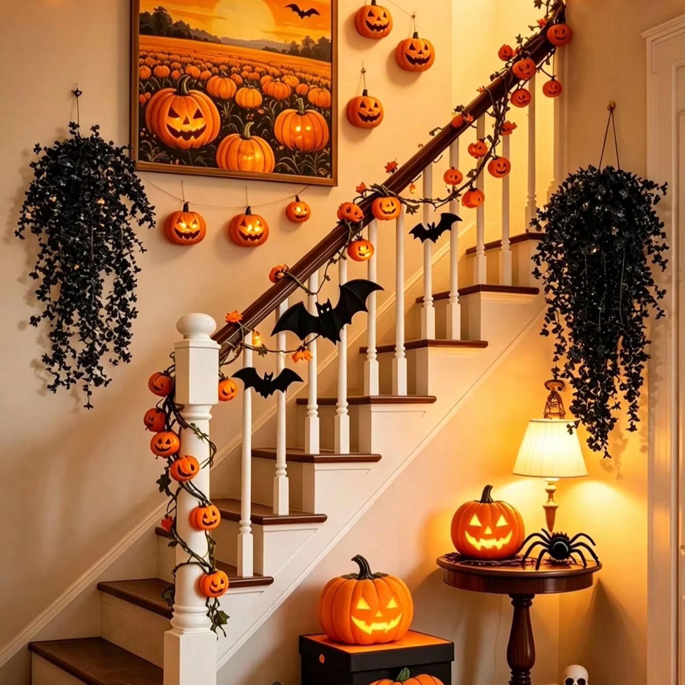 6pcS Halloween Black Artificia - Artificial Hanging Plants 评论和价格