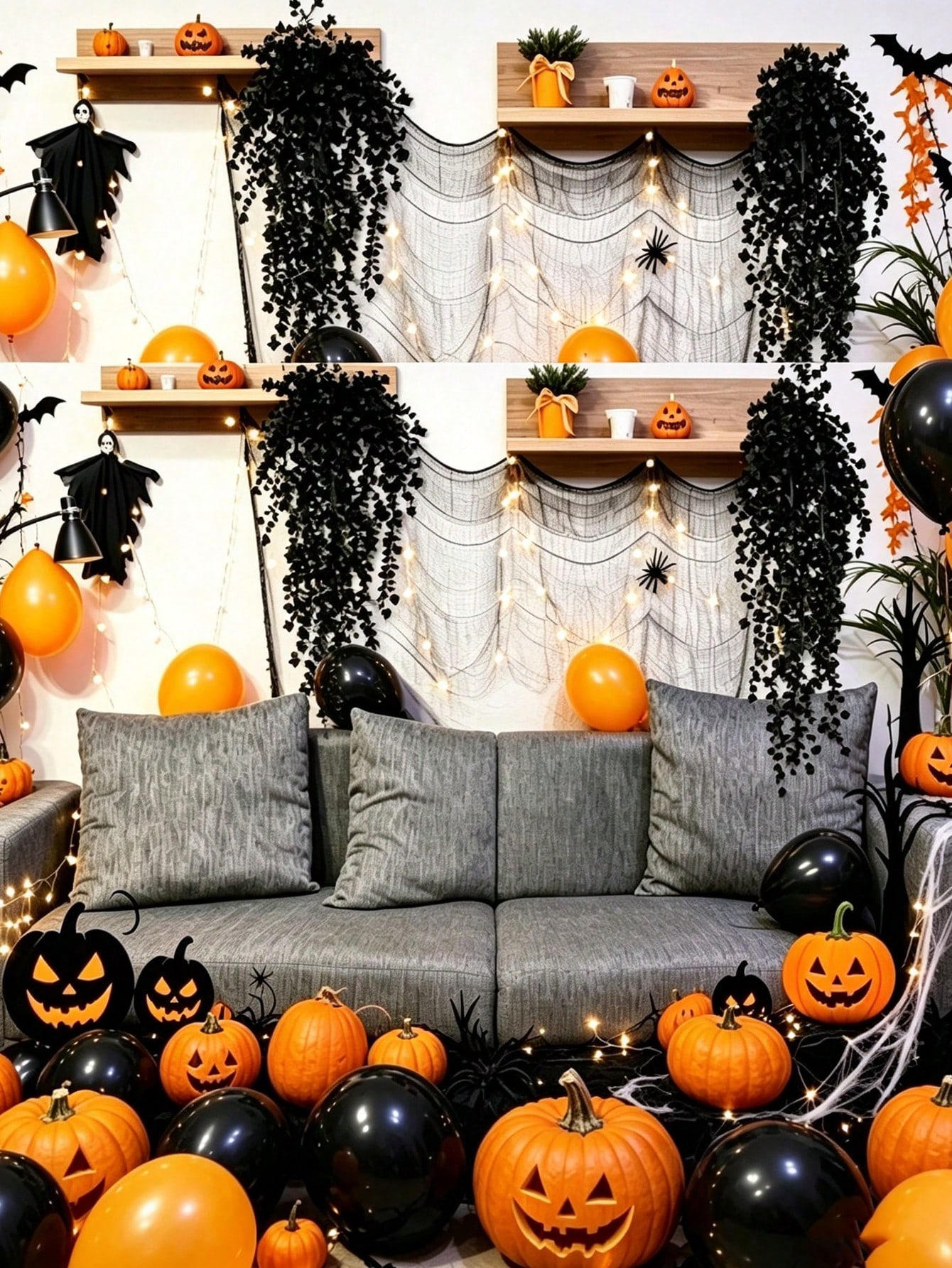 6pcS Halloween Black Artificia - Artificial Hanging Plants 评论和价格