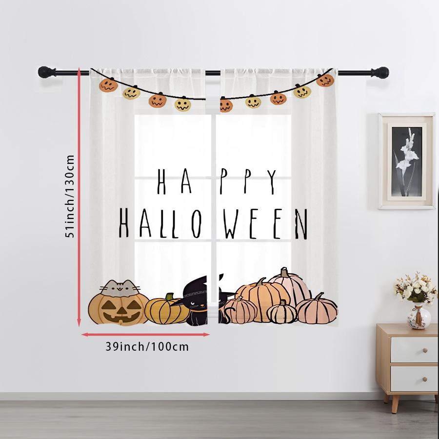 2PCS Digital Print Sheer Curta - Home Decor Garland 评论和价格