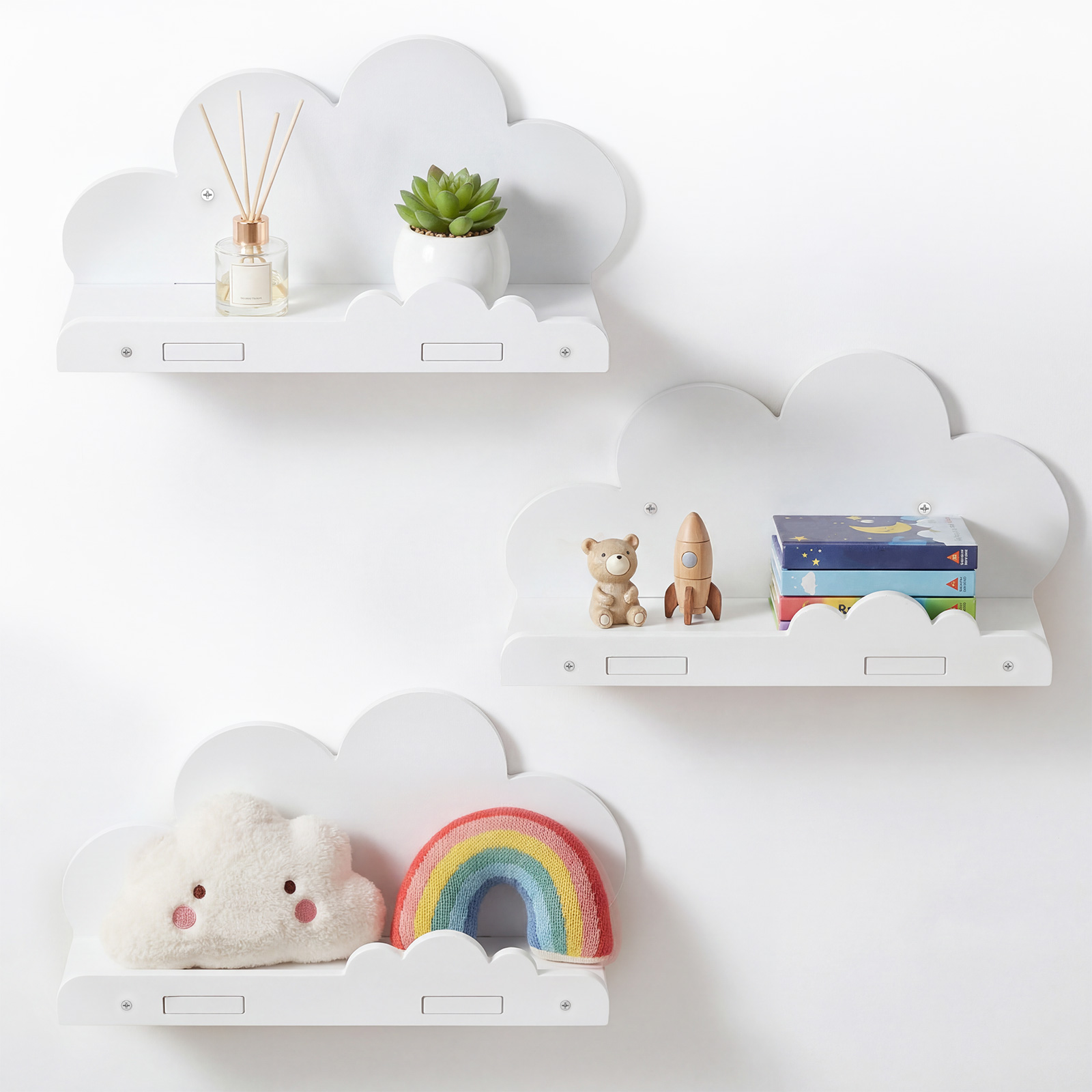 3 Pcs Cloud Shape Floating She - Floating Shelves 评论和价格