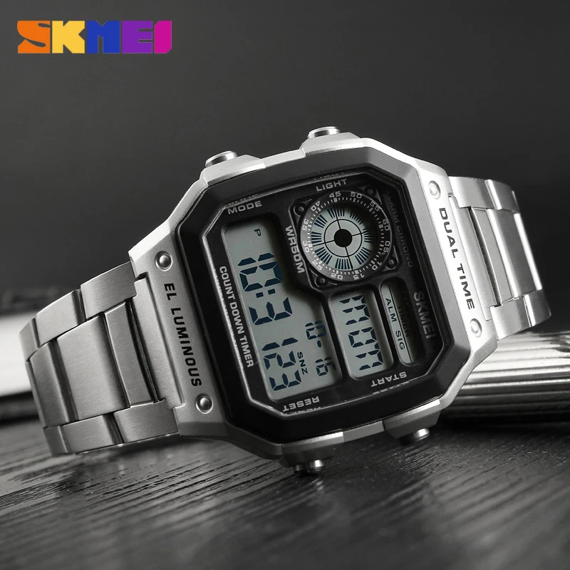 SKMEI 1335 Digital Watch for M - Vintage Alarm Clock 评论和价格