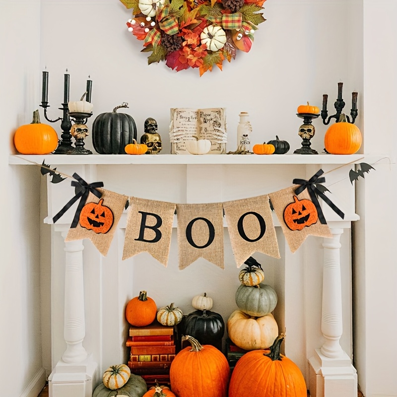 1 Set Rustic Halloween Banner  - Home Decor Garland 评论和价格
