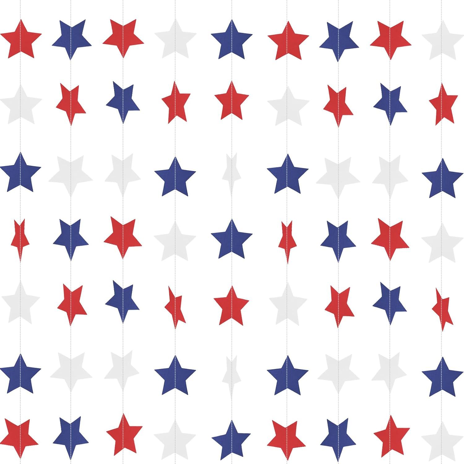 3M Red Blue Silver Paper Star  - Home Decor Garland 评论和价格
