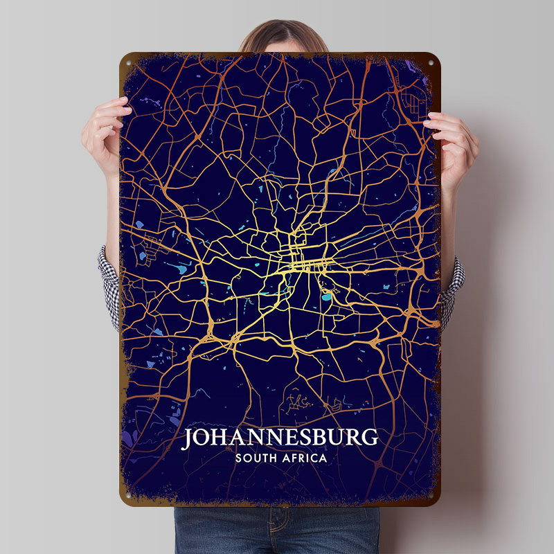 Johannesburg City Map Poster C - Home Decor Johannesburg 评论和价格