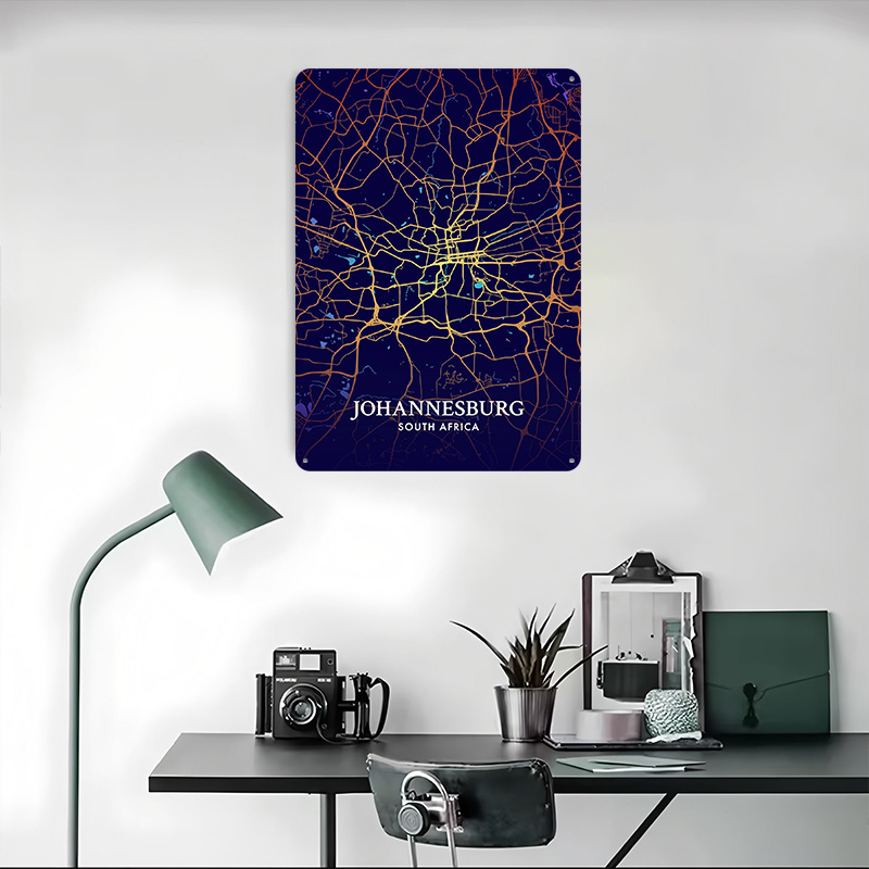 Johannesburg City Map Poster C - Home Decor Johannesburg 评论和价格
